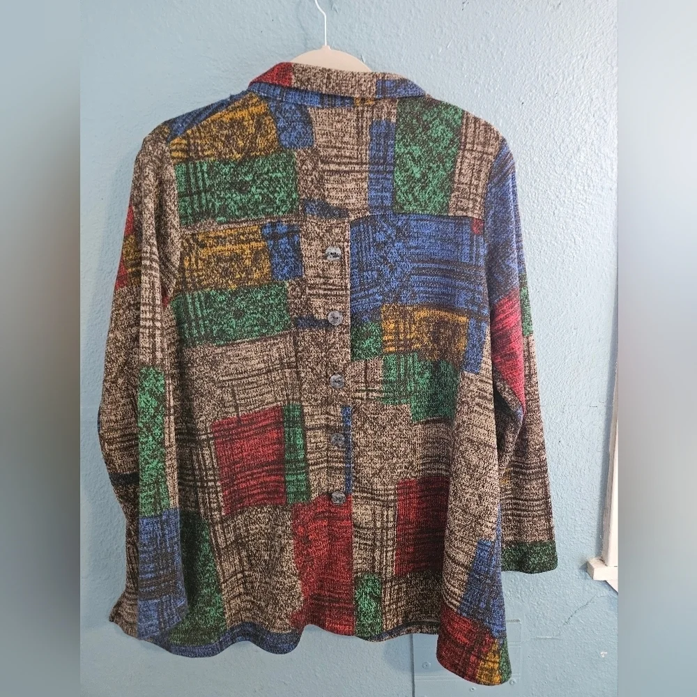 Ali Miles Colorful Patchwork Button-Up Jacket - Picture 4 of 6